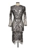 Betsy & Adam 100% Polyester Metallic Silver Cocktail Dress Size 10 - photo 2