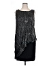 Connected Apparel Silver Cocktail Dress Size 16 - photo 1