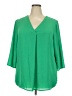 Talbots 100% Polyester Green 3/4 Sleeve Blouse Size 2X - photo 1