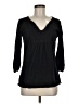 One World 100% Cotton Black Long Sleeve Blouse Size M - photo 1