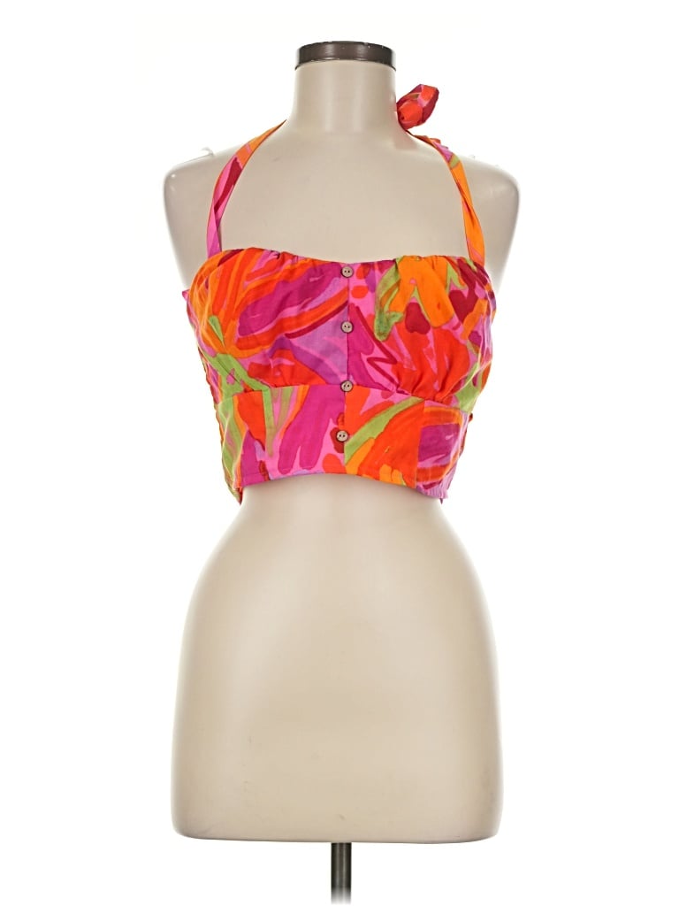 Pre-owned Crystal Sky Sleeveless Blouse In Orange