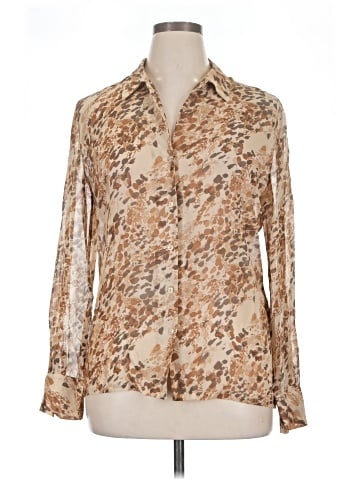 Dana Buchman Long Sleeve Silk Top (view 1)