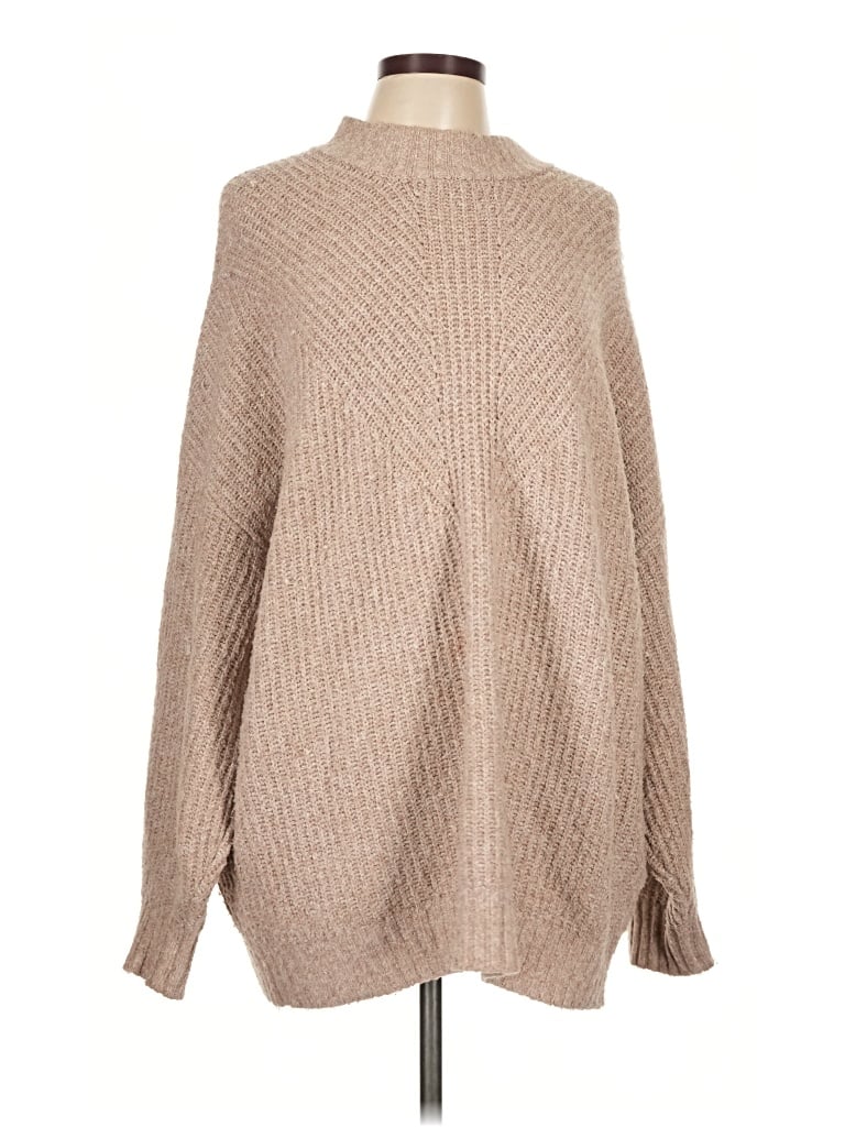 Pre-owned Halogen Turtleneck Sweater In Tan