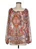Lumiere 100% Polyester Orange Long Sleeve Blouse Size M - photo 1