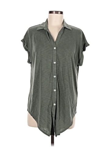 Green Envelope Sleeveless Button-Down Shirt (view 1)