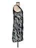 Poleci 100% Silk Graphic Silver Gray Cocktail Dress Size 4 - photo 4