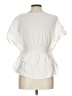 Retro 100% Cotton White Short Sleeve Blouse Size L - photo 2