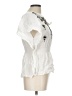 Retro 100% Cotton White Short Sleeve Blouse Size L - photo 4