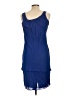Patra 100% Polyester Solid Blue Casual Dress Size 10 - photo 2
