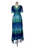 Rabbit Rabbit Rabbit Designs 100% Polyester Tie-dye Blue Cocktail Dress Size 14 - photo 1