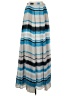 Parker 100% Polyester Stripes Blue Casual Skirt Size 6 - photo 1
