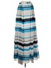Parker 100% Polyester Stripes Blue Casual Skirt Size 6 - photo 2