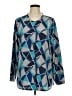 Travelsmith 100% Polyester Argyle Blue Long Sleeve Blouse Size L - photo 1