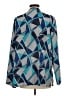 Travelsmith 100% Polyester Argyle Blue Long Sleeve Blouse Size L - photo 2