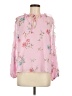 1.State 100% Polyester Pink Long Sleeve Blouse Size M - photo 1