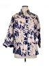 Harve Benard Print Blue 3/4 Sleeve Button-Down Shirt Size 1X - photo 1