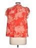 1.State 100% Polyester Orange Short Sleeve Blouse Size L - photo 2