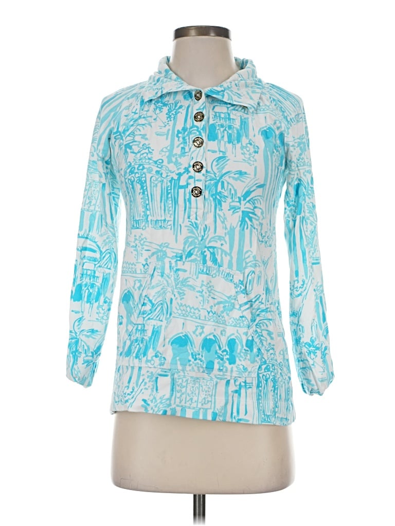 Pre-owned Lilly Pulitzer Long Sleeve Polo Shirt In Blue