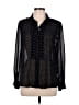 Halogen Polka Dots Black Long Sleeve Blouse Size L - photo 1