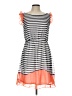 Freeway 100% Polyester Stripes Gray Casual Dress Size L - photo 1