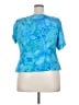 Studio 1 100% Polyester Blue Short Sleeve Blouse Size 18 - photo 2