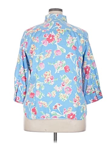 Chaps 3/4 Sleeve Button-Down Shirt (view 2)