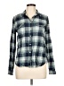 Paige Plaid Teal Long Sleeve Button-Down Shirt Size M - photo 1