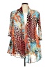 Creation Animal Print Orange 3/4 Sleeve Blouse Size XXL - photo 1