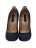 Ann Taylor 100% Leather Color Block Blue Heels Size 7 1/2 - photo 2