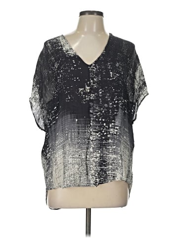 Vince. Short Sleeve Silk Top (view 1)