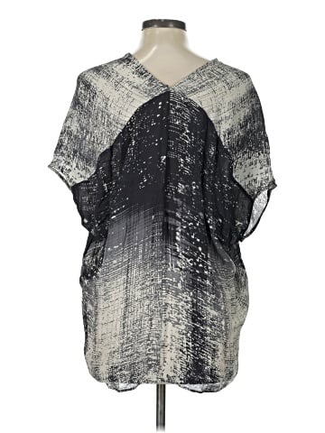 Vince. Short Sleeve Silk Top (view 2)