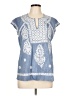 Roller Rabbit 100% Cotton Blue Short Sleeve Blouse Size L - photo 1