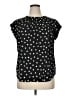 Monday Fun Polka Dots Black Short Sleeve Blouse Size XL - photo 1