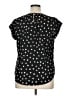 Monday Fun Polka Dots Black Short Sleeve Blouse Size XL - photo 2