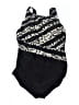 Delta Burke Chevron-herringbone Black One Piece Swimsuit Size 22 - photo 1
