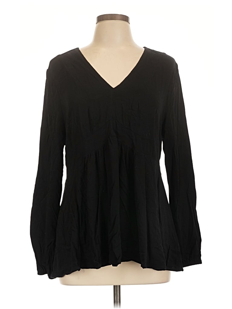 Pre-owned Torrid Long Sleeve Blouse In Black
