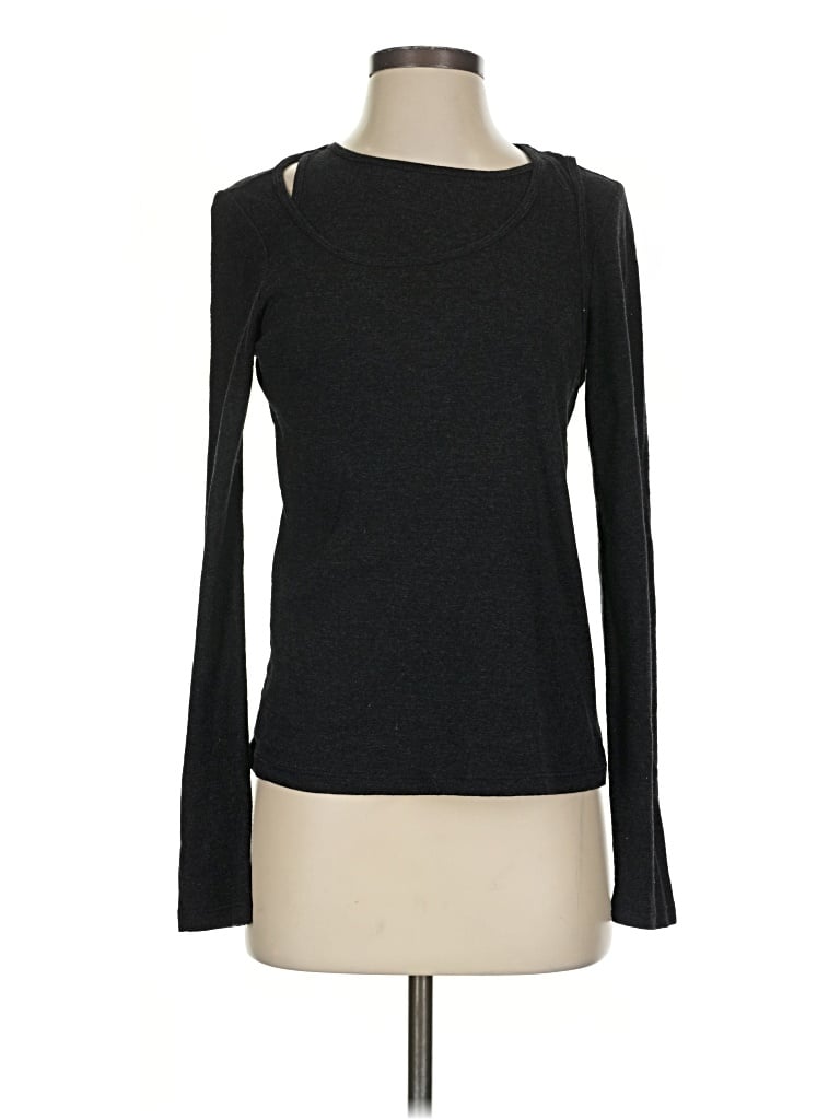 Pre-owned Monrow Long Sleeve T-shirt In Black