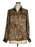 AK Anne Klein 100% Polyester Animal Print Brown Long Sleeve Blouse Size XL - photo 1