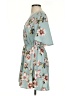Mine 100% Polyester Floral Teal Casual Dress Size S - photo 5