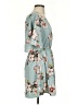 Mine 100% Polyester Floral Teal Casual Dress Size S - photo 4