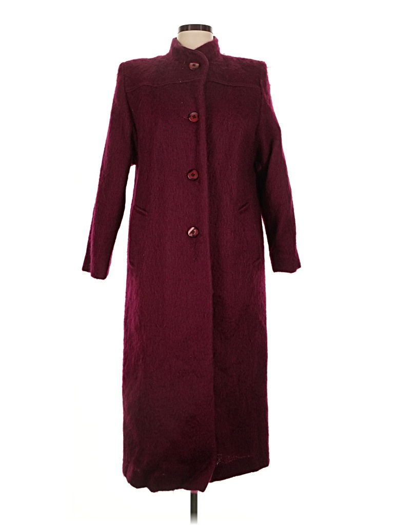 Pre-owned Assorted Brands Coat In Burgundy