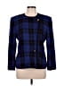 Le Suit 100% Rayon Plaid Blue Blazer Size 12 Petite - photo 1