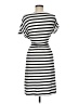 Chaps Stripes Black Gray Casual Dress Size M - photo 2