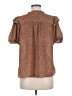 Mine 100% Polyester Brown Short Sleeve Blouse Size M - photo 2