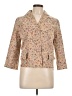 Express 100% Leather Floral Tan Gold Blazer Size 11 - photo 1