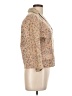 Express 100% Leather Floral Tan Gold Blazer Size 11 - photo 4