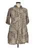 Millenium 100% Rayon Animal Print Tan Short Sleeve Blouse Size XL - photo 1