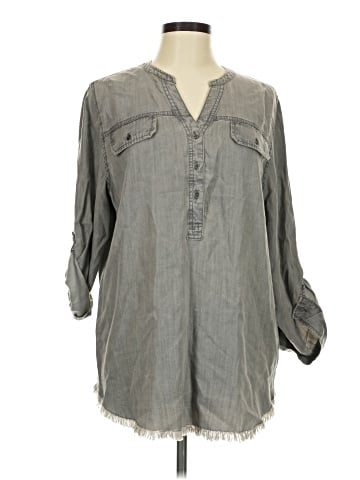 Hester & Orchard 3/4 Sleeve Button-Down Shirt (view 1)
