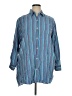DKNY Stripes Blue 3/4 Sleeve Button-Down Shirt Size XL - photo 1