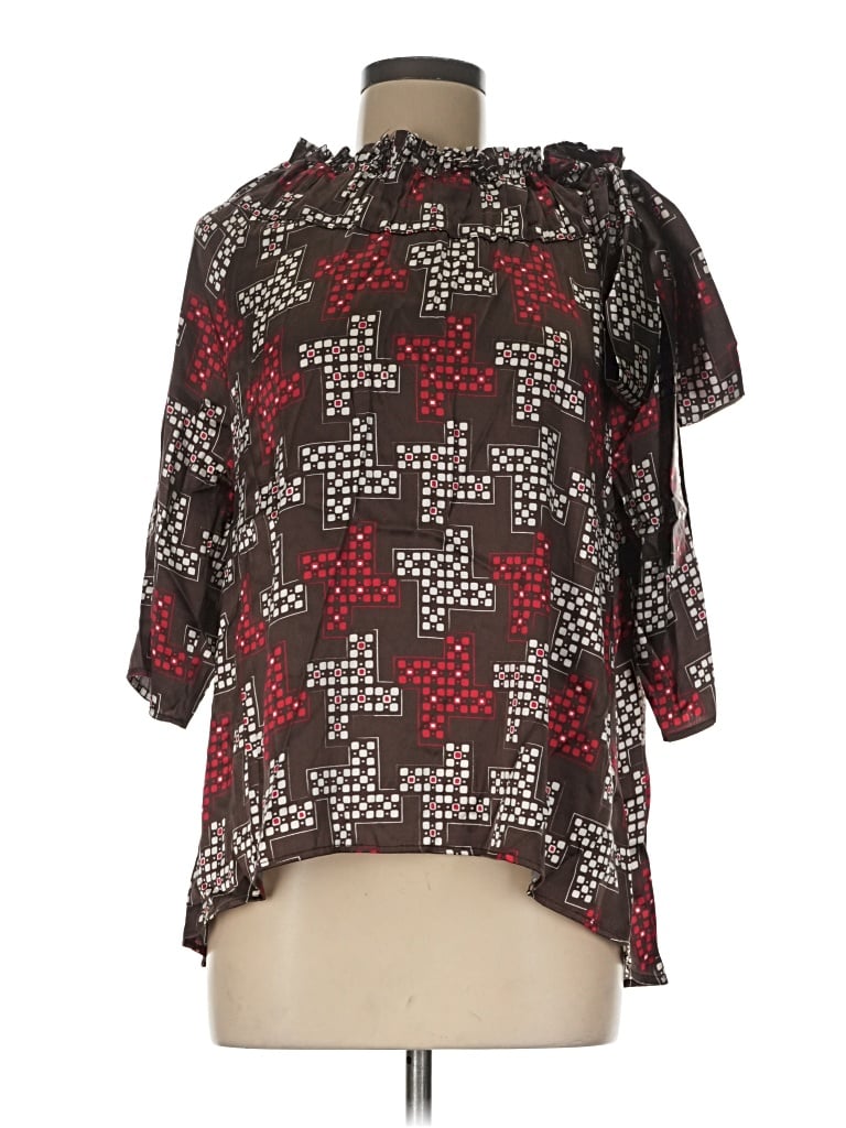 Pre-owned Never A Wallflower 3/4 Sleeve Blouse In Black